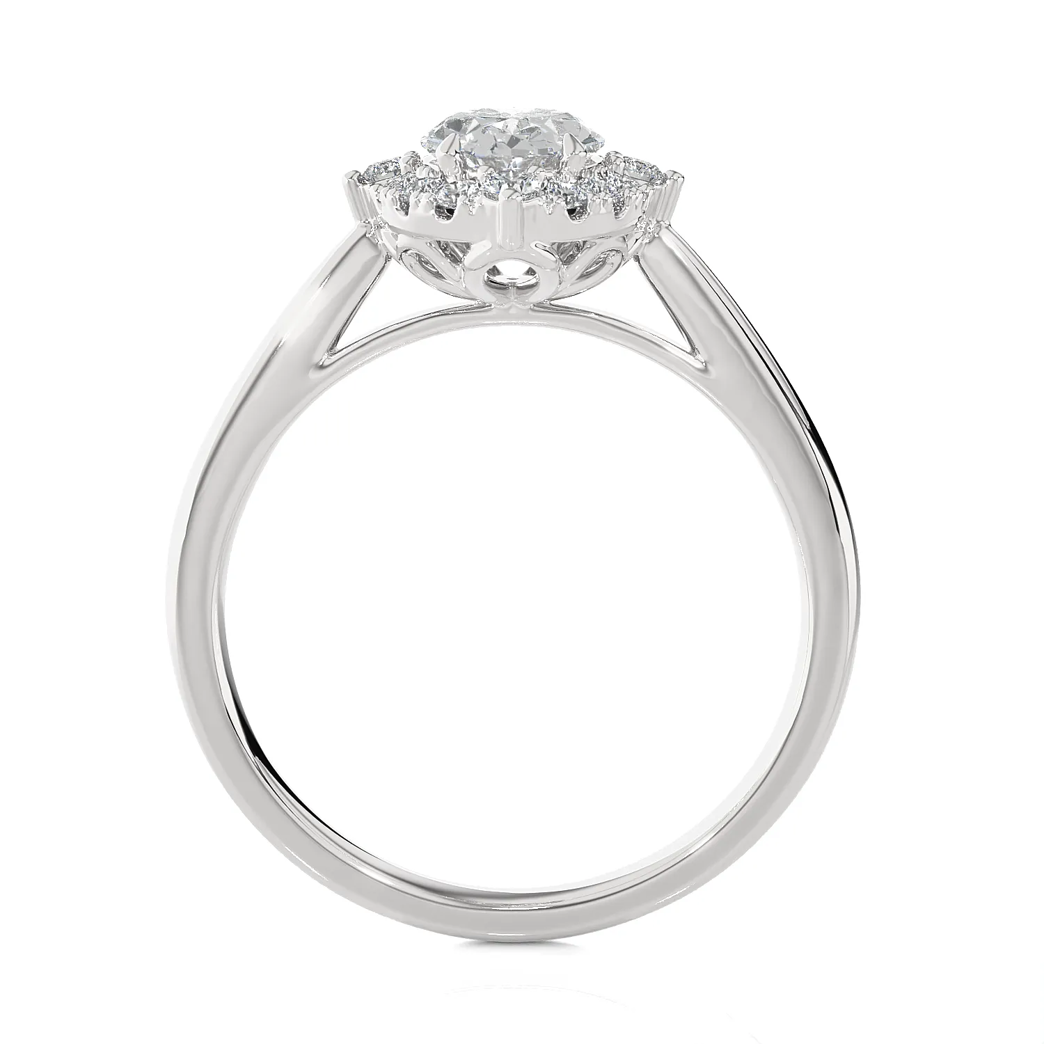 1 1/5 ctw Oval Lab Grown Diamond Halo Engagement Ring