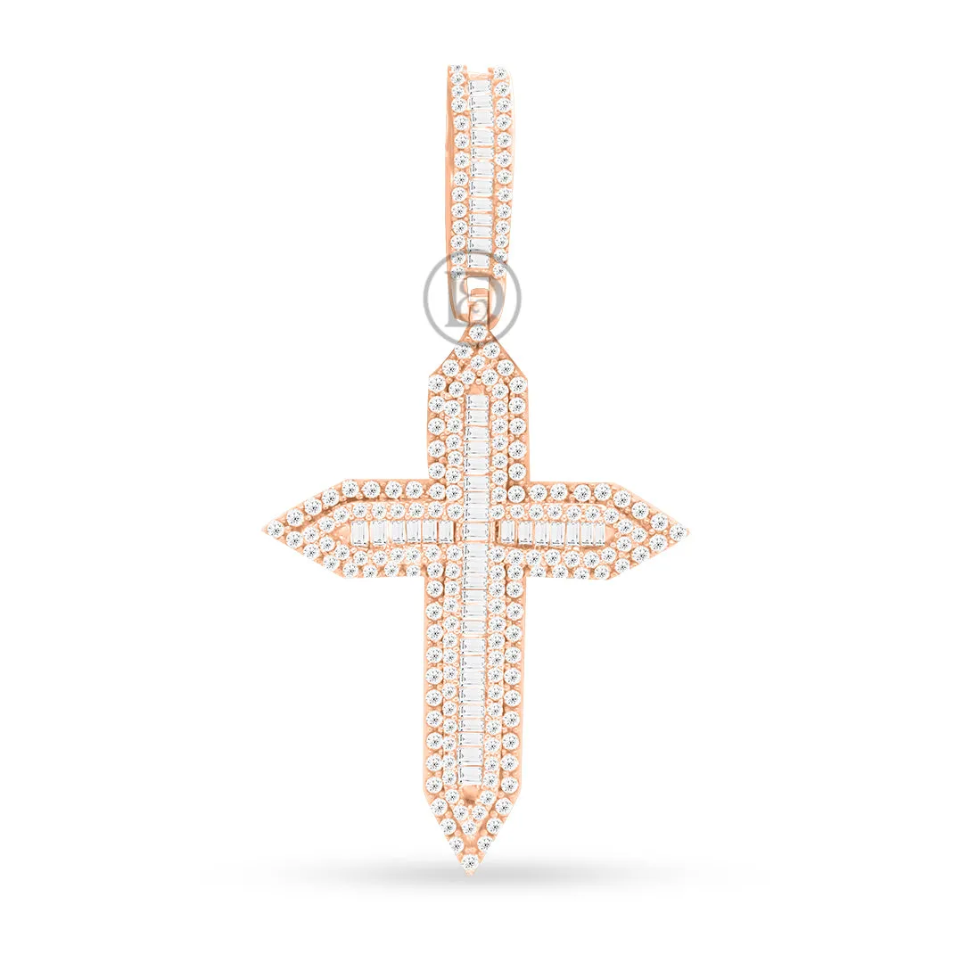 10k yellow gold cross pendant with 1.15ct diamonds