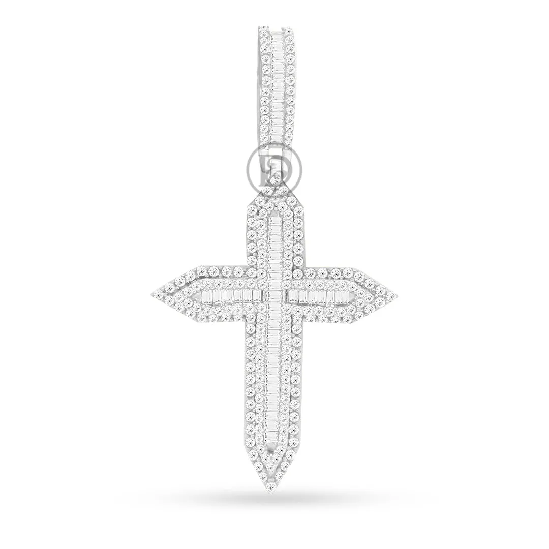 10k yellow gold cross pendant with 1.15ct diamonds