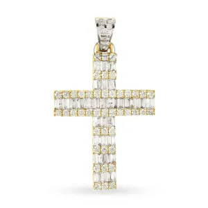 10K Yellow Gold Cross Pendant With 2.49CT Diamonds