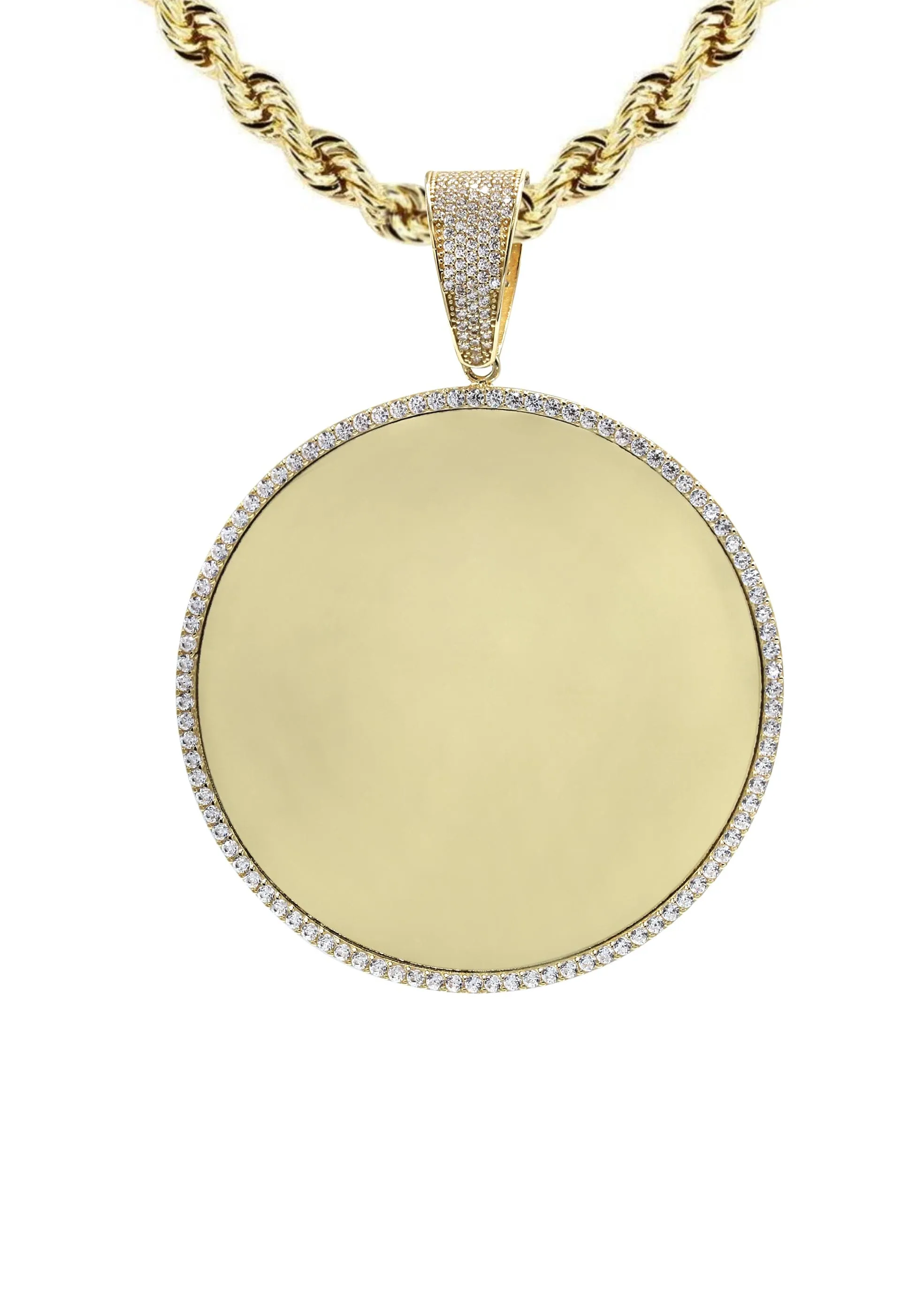 10K Yellow Gold Large Picture Necklace | Appx. 24.3 Grams