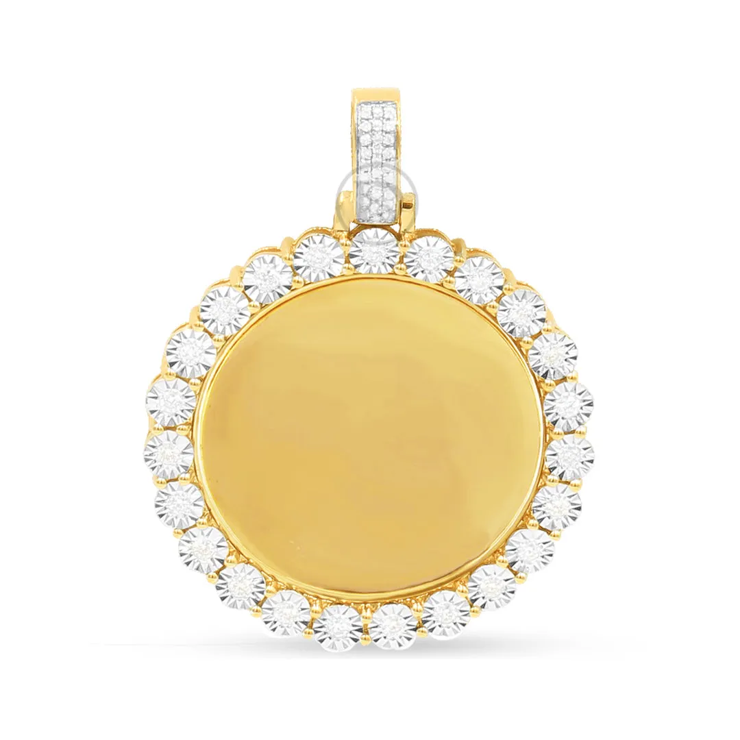 10K Yellow Gold Memory Pendant with 0.55CT Diamonds