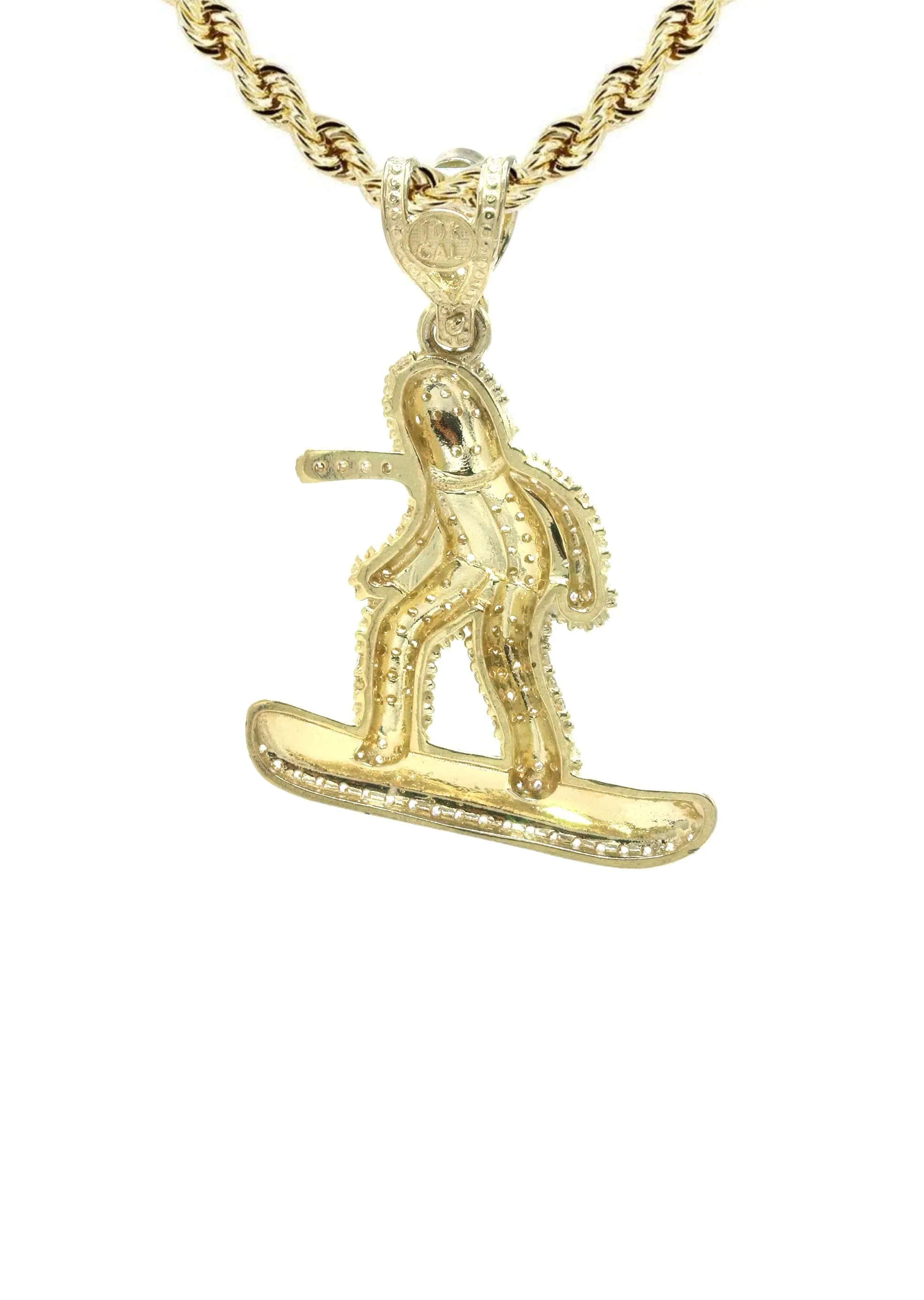 10K Yellow Gold Snowboarder Necklace | Appx. 15.9 Grams