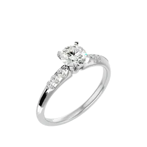 1/2 ctw Round Lab Grown Diamond Side Stone Engagement Ring