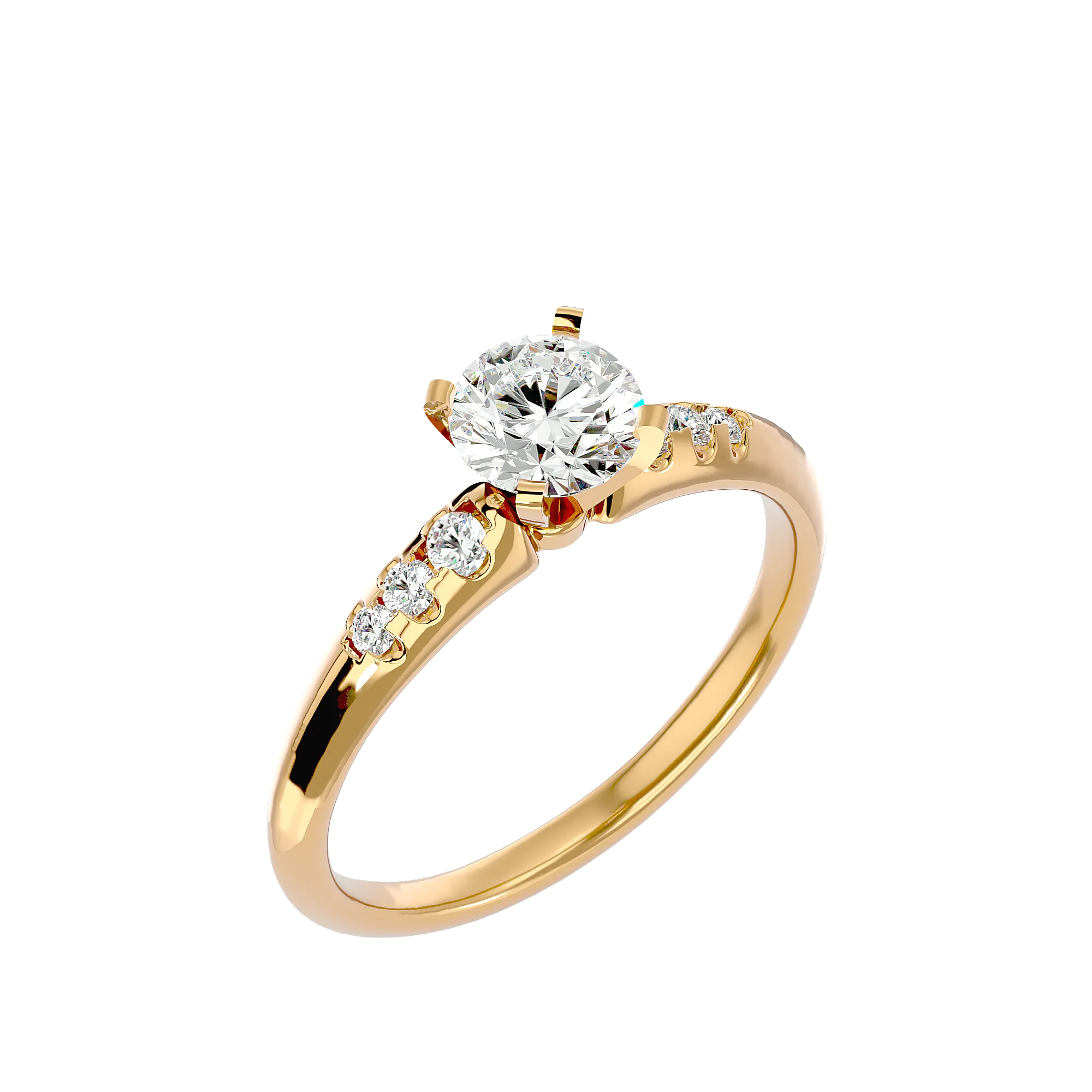 1/2 ctw Round Lab Grown Diamond Side Stone Engagement Ring