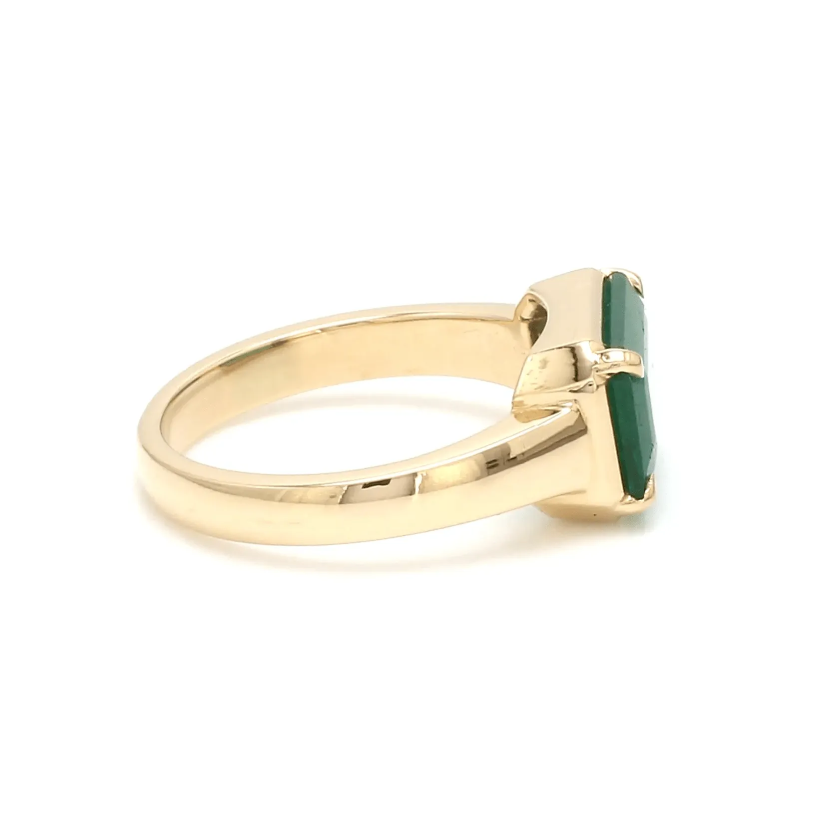 14K & 18K Gold Emerald East West Ring