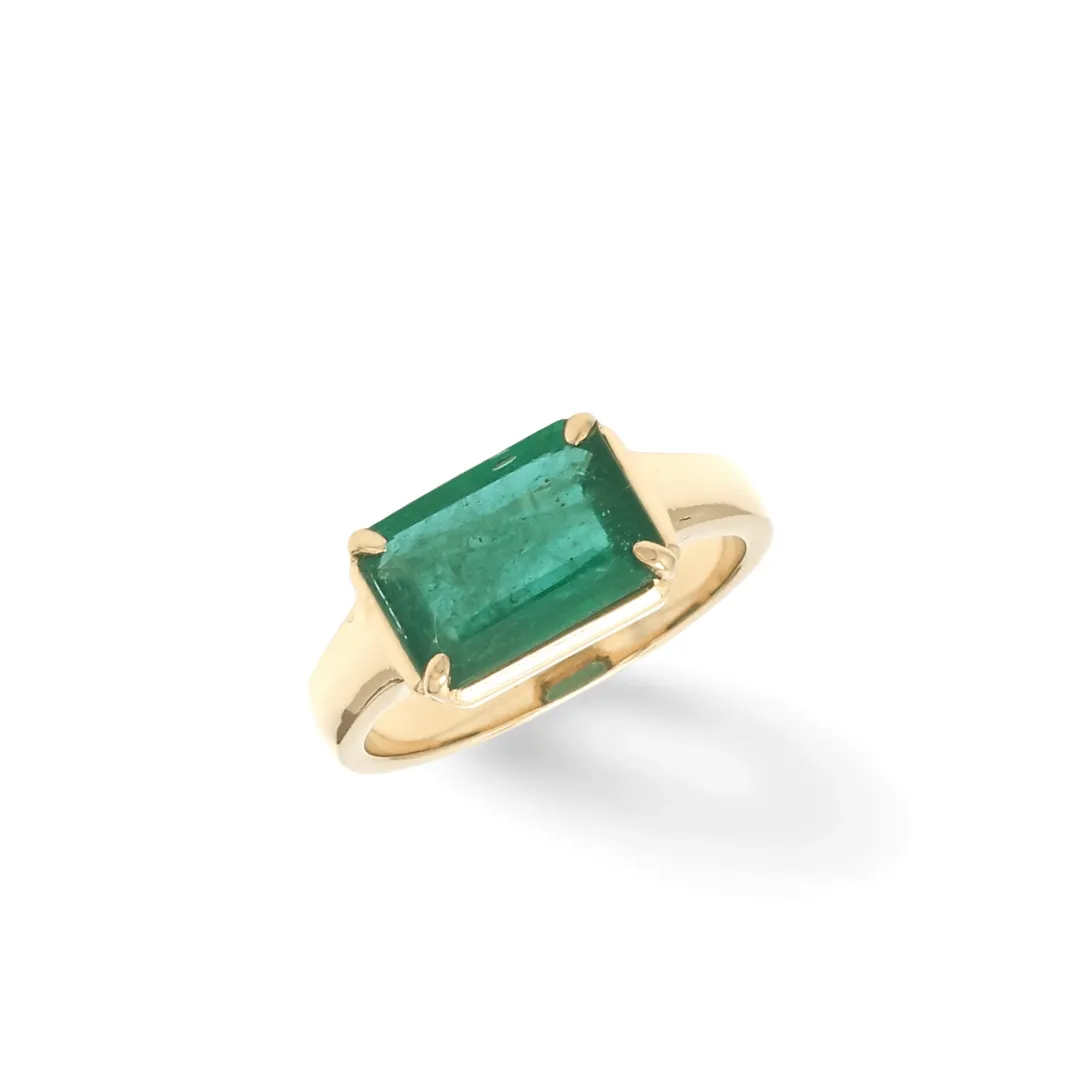 14K & 18K Gold Emerald East West Ring