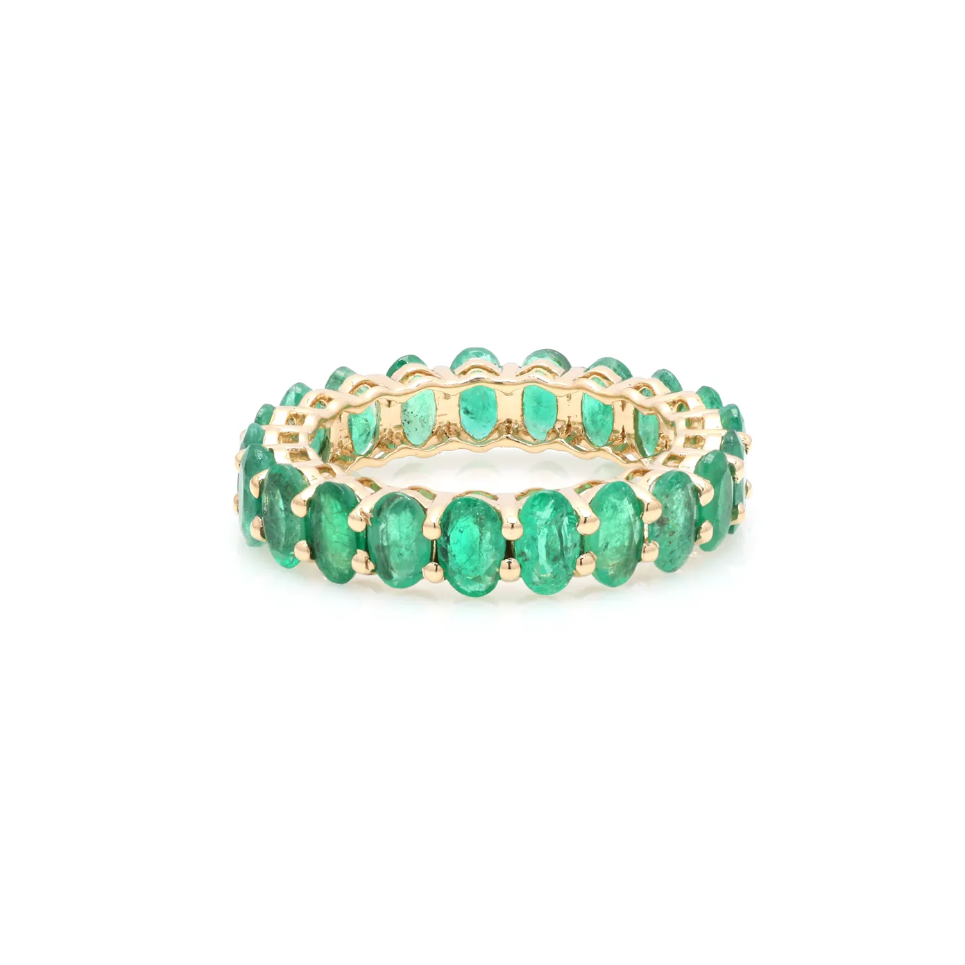 14K Gold Emerald Eternity Band