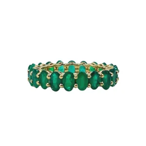 14K Gold Emerald Eternity Band