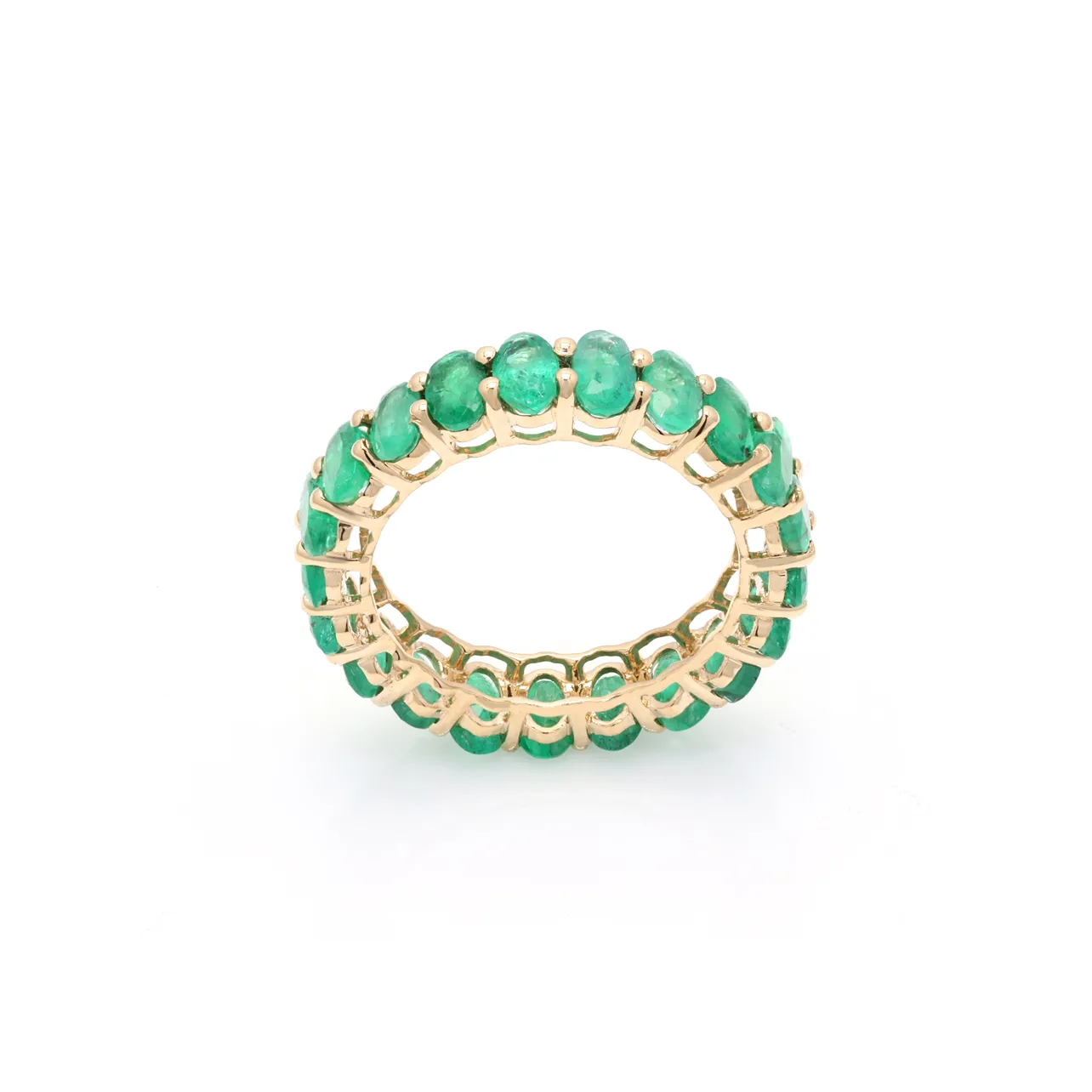 14K Gold Emerald Eternity Band