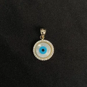 14k Gold Evil Eye Pendant 010