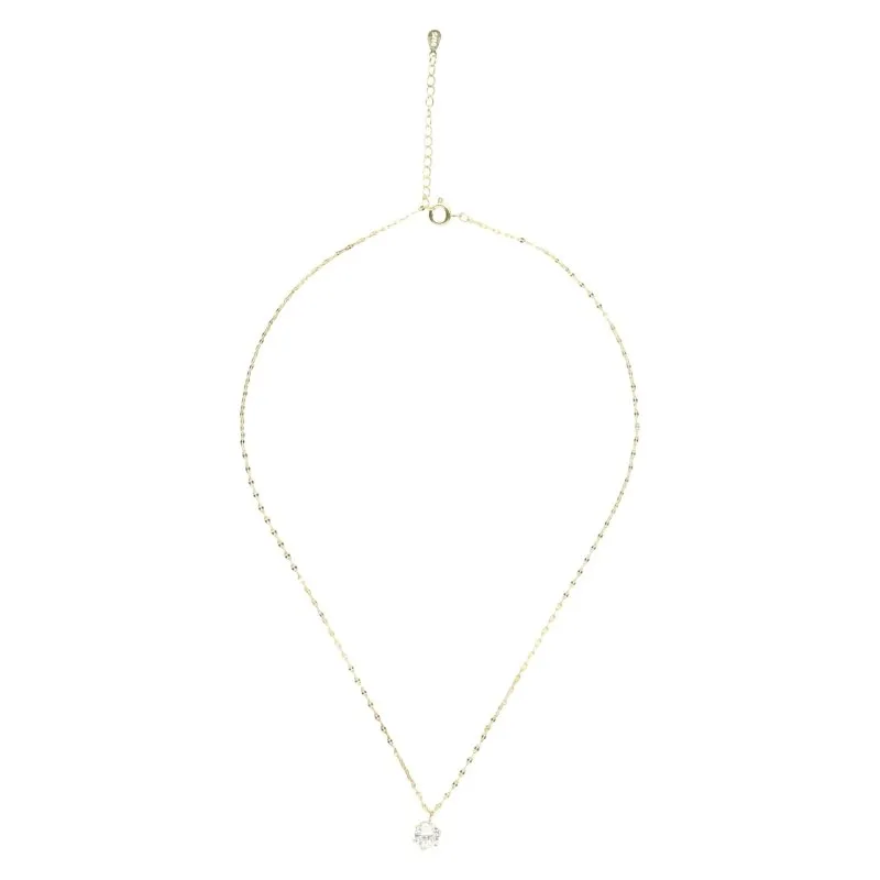 14K Gold Plated Solitaire Necklace