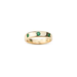 14k Gypsy Set Emerald Eternity Band