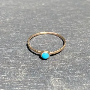 14k rose gold and 3mm turquoise stacking ring