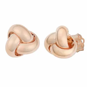 14k Rose Gold Polished Love Knot Earrings