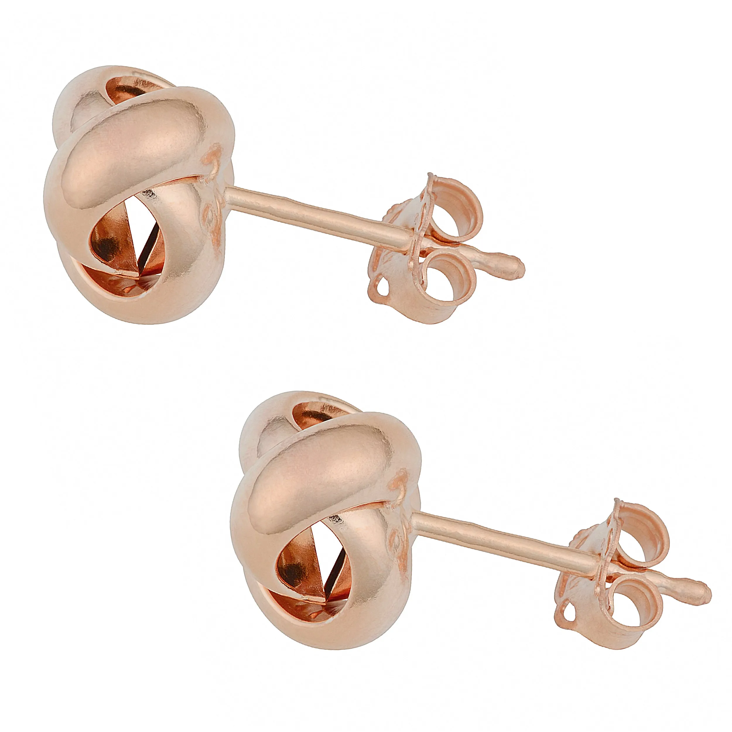 14k Rose Gold Polished Love Knot Earrings