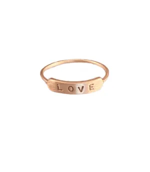 14K Solid Rose Gold LOVE Ring