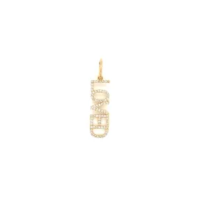 14K Yellow Gold Diamond "Loved" Charm