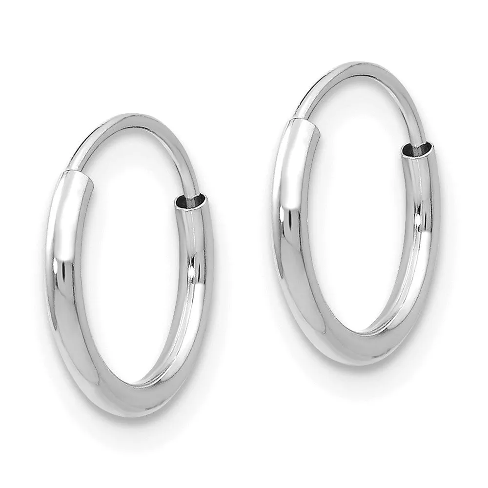 14KT White Gold 8MM Endless Hoop Earrings