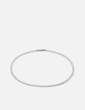 3mm Herringbone Choker, Sterling Silver