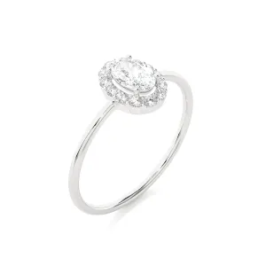 5/8 ctw Oval Lab Grown Diamond Halo Engagement Ring