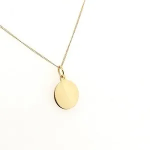 9ct Gold Disc Pendant & Chain