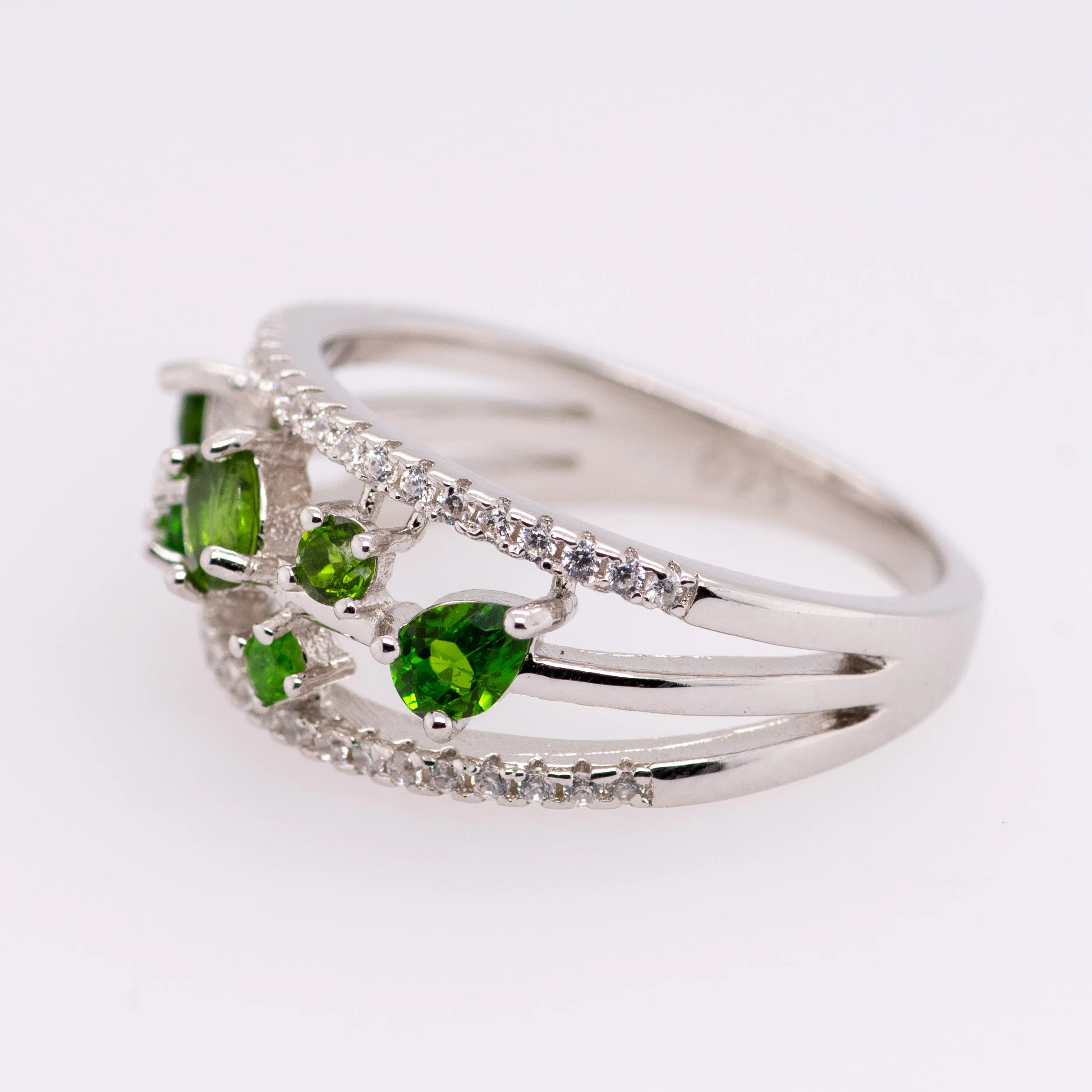 Afina Chrome Diopside Ring in Sterling Silver