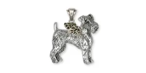 Airedale Terrier Angel Pendant Jewelry Sterling Silver Handmade Dog Pendant AR6-AP