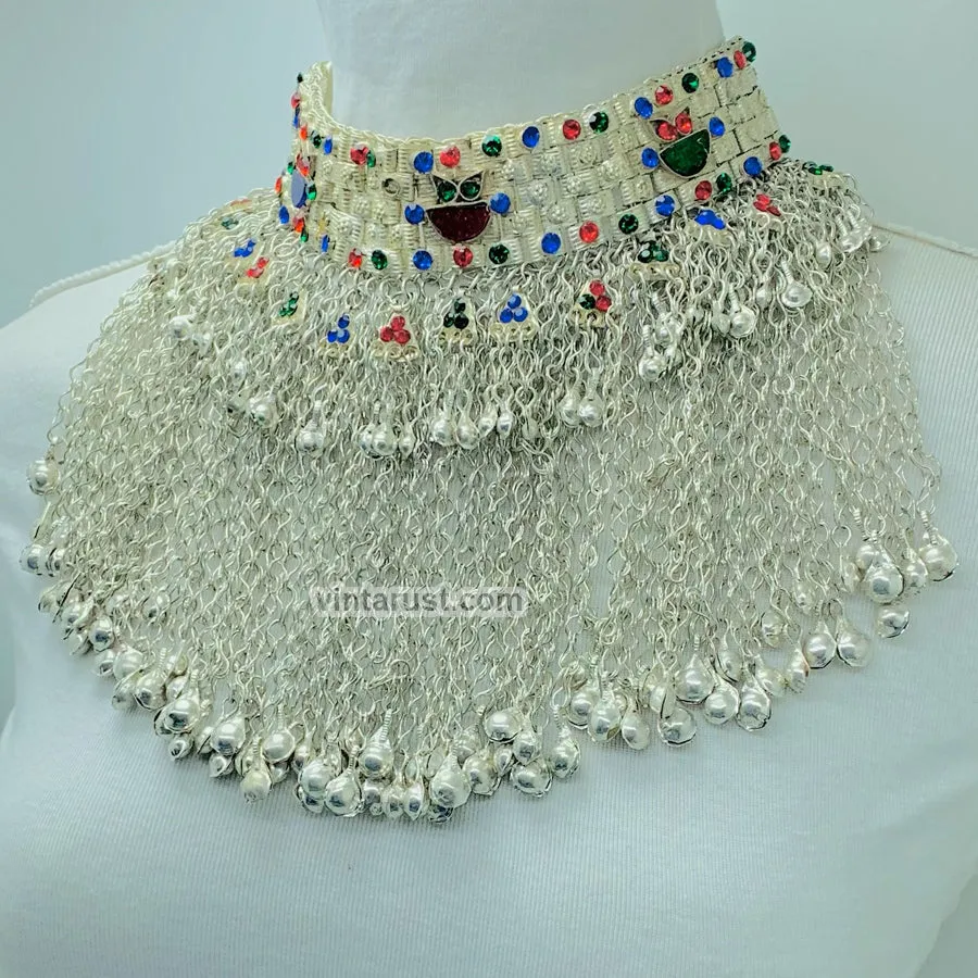 Antique Statement Collar Choker Necklace With Bells