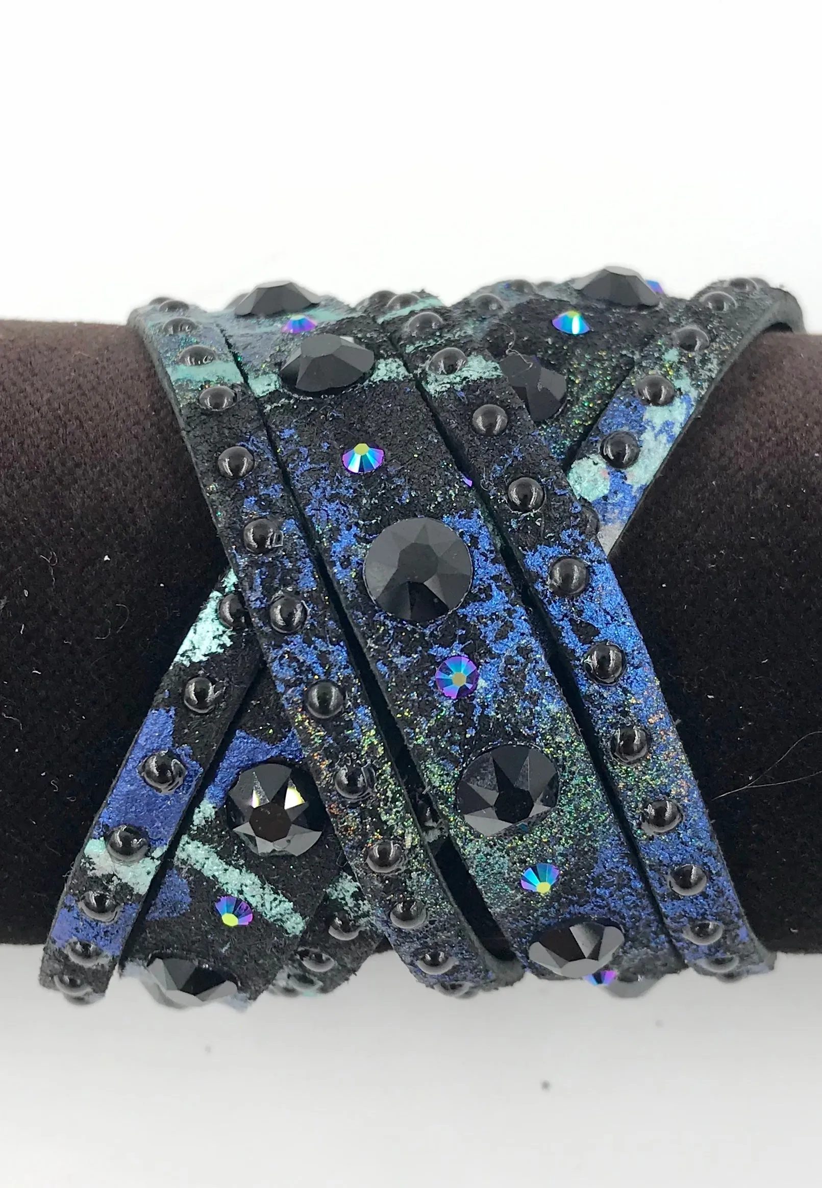 Big Stone Triple Treat Bracelet/Choker/Boot Cuff - "Black Beauty"