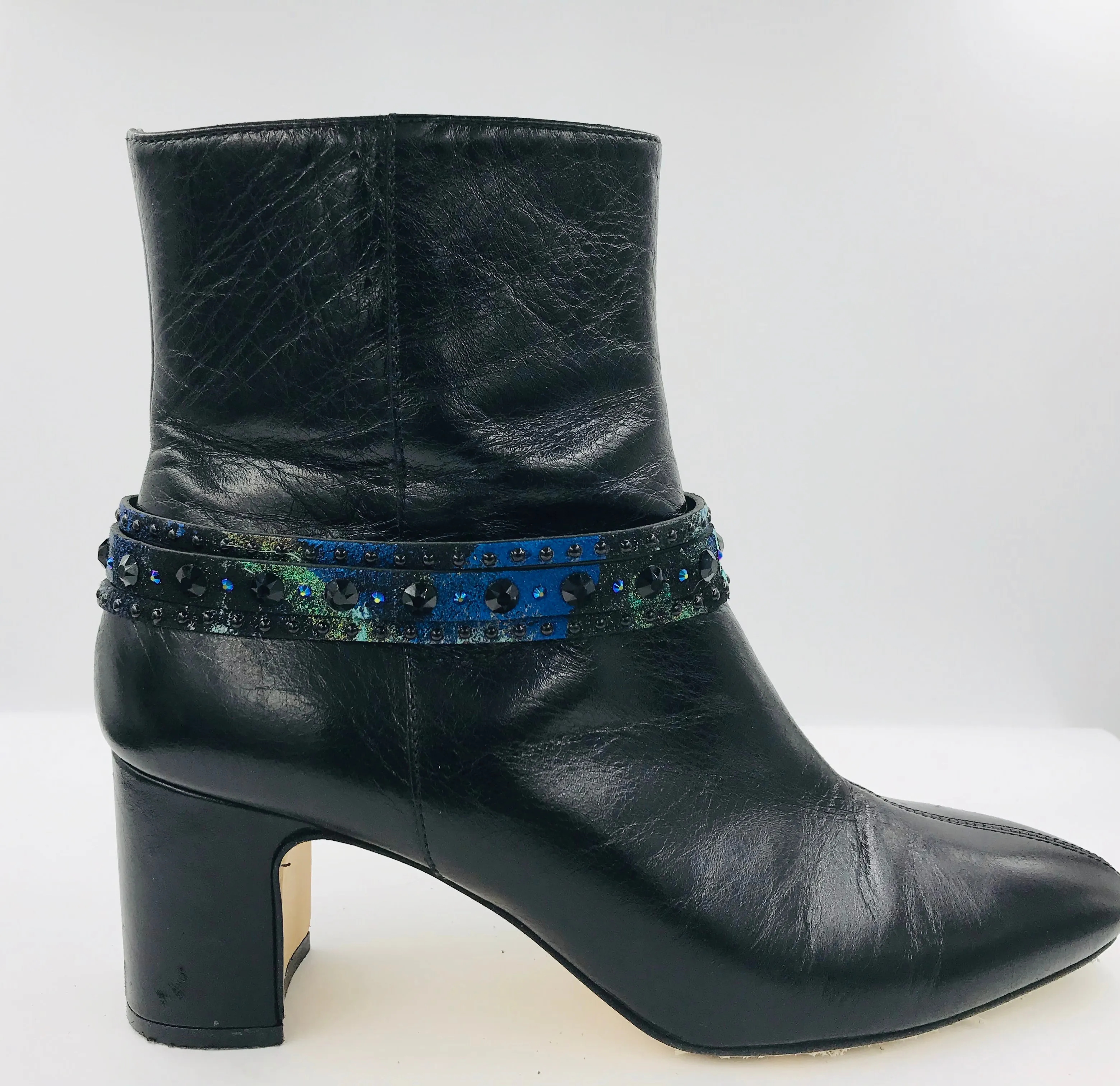 Big Stone Triple Treat Bracelet/Choker/Boot Cuff - "Black Beauty"