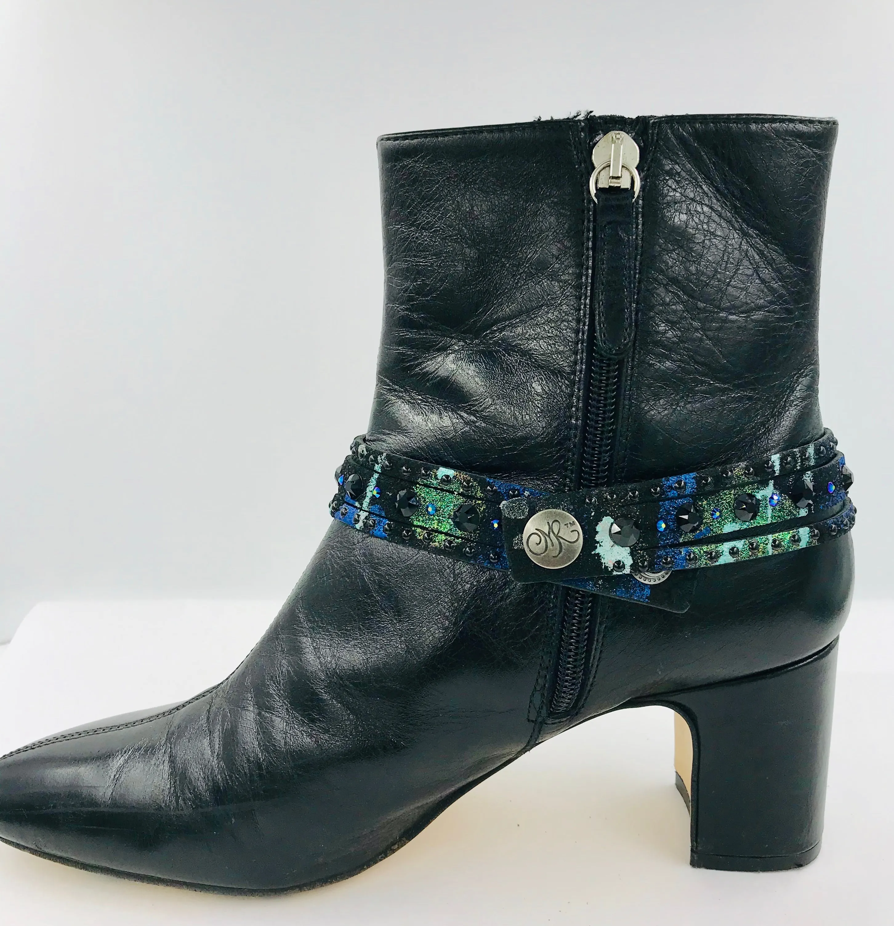 Big Stone Triple Treat Bracelet/Choker/Boot Cuff - "Black Beauty"