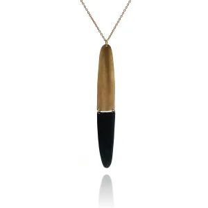 Black and Gold Pendant Necklace