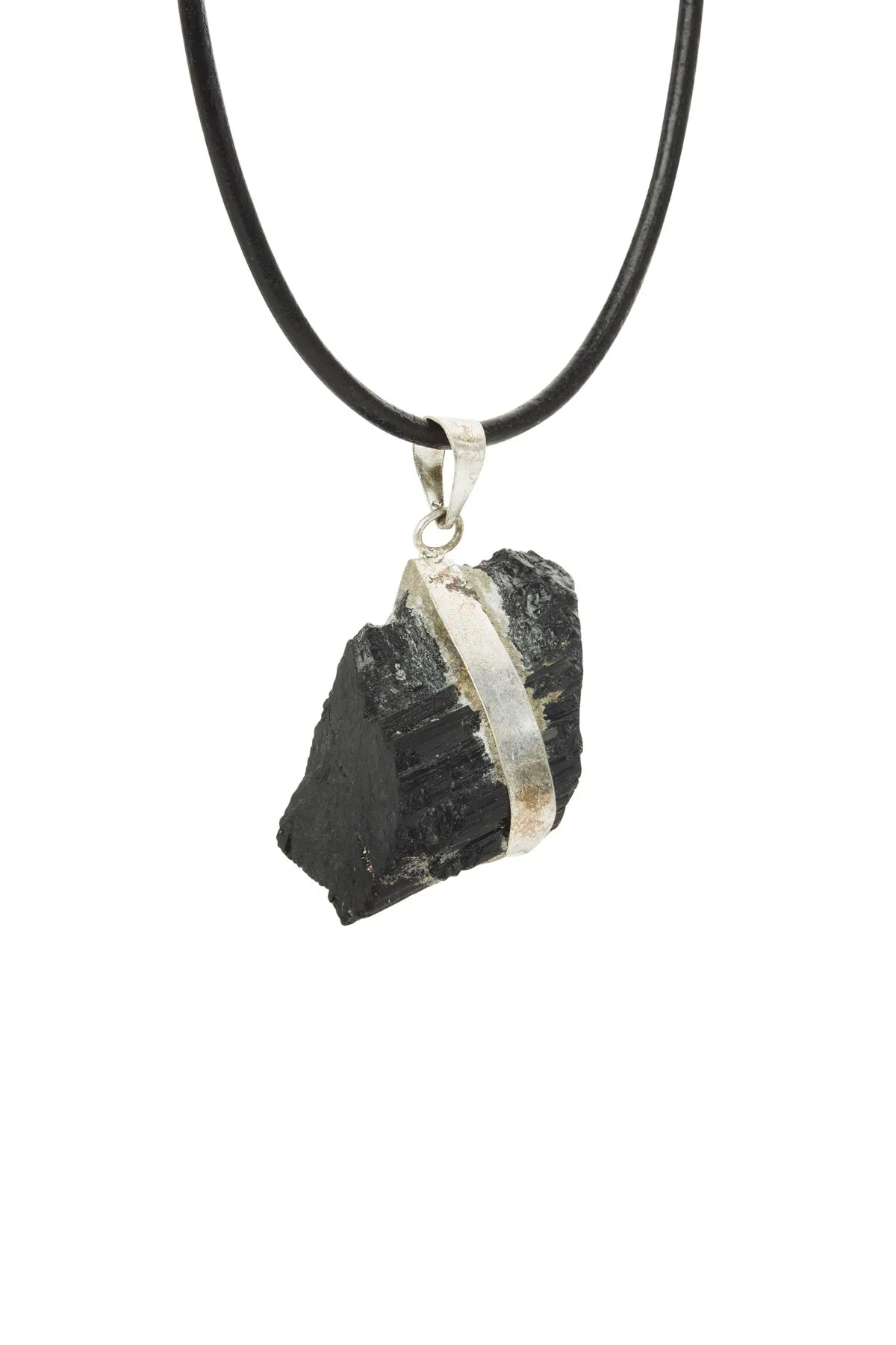 BLACK TOURMALINE SILVER PENDANT - 06