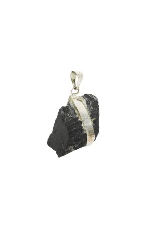 BLACK TOURMALINE SILVER PENDANT - 06