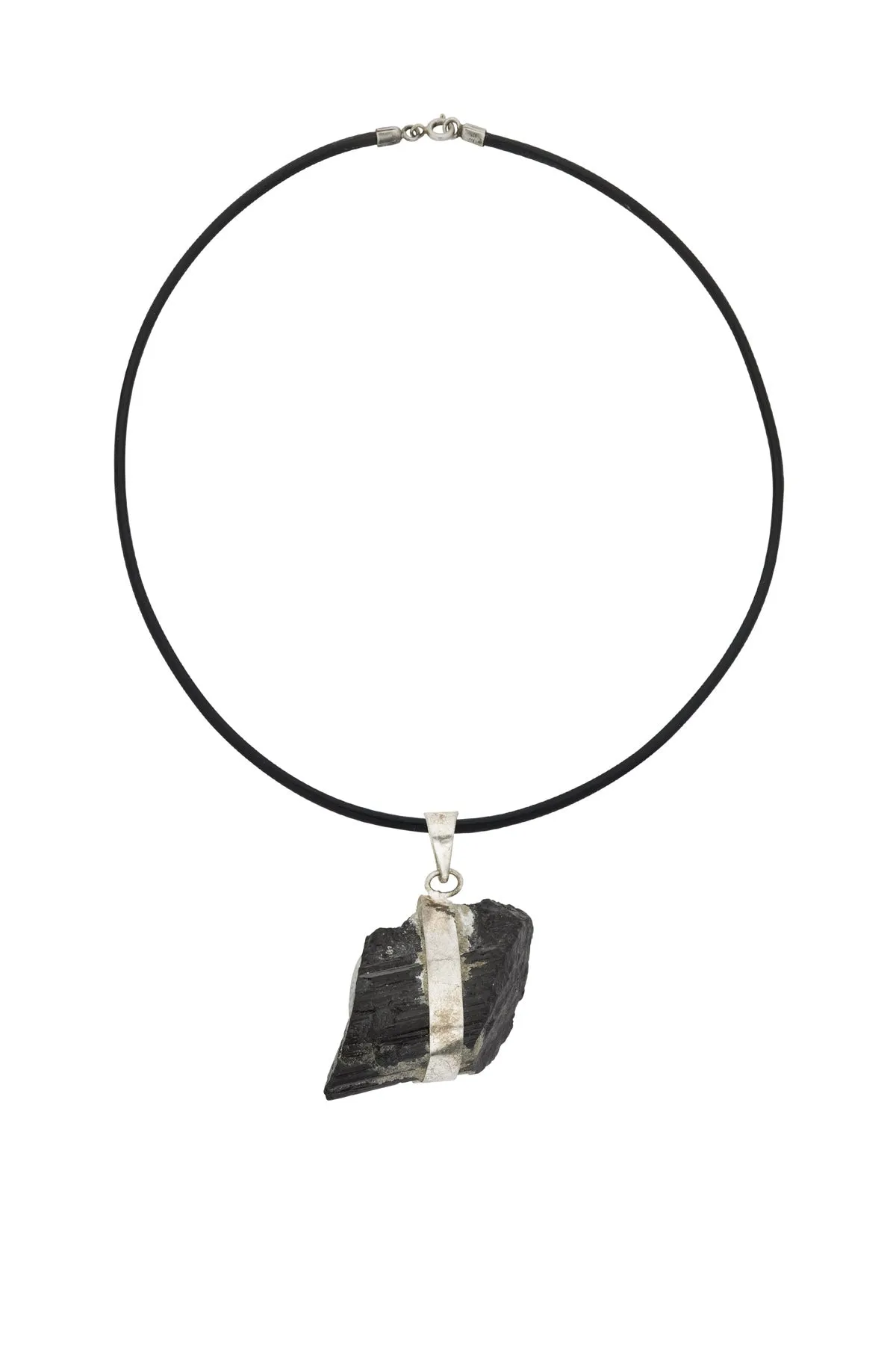 BLACK TOURMALINE SILVER PENDANT - 06