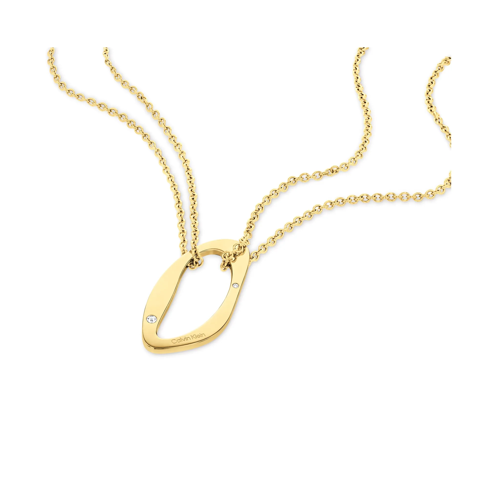 Calvin Klein Jewellery Gold Steel & Crystals Women's Pendant Necklace - 35000684