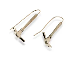 Cavalry Driving Hammer Earrings, 14k Gold