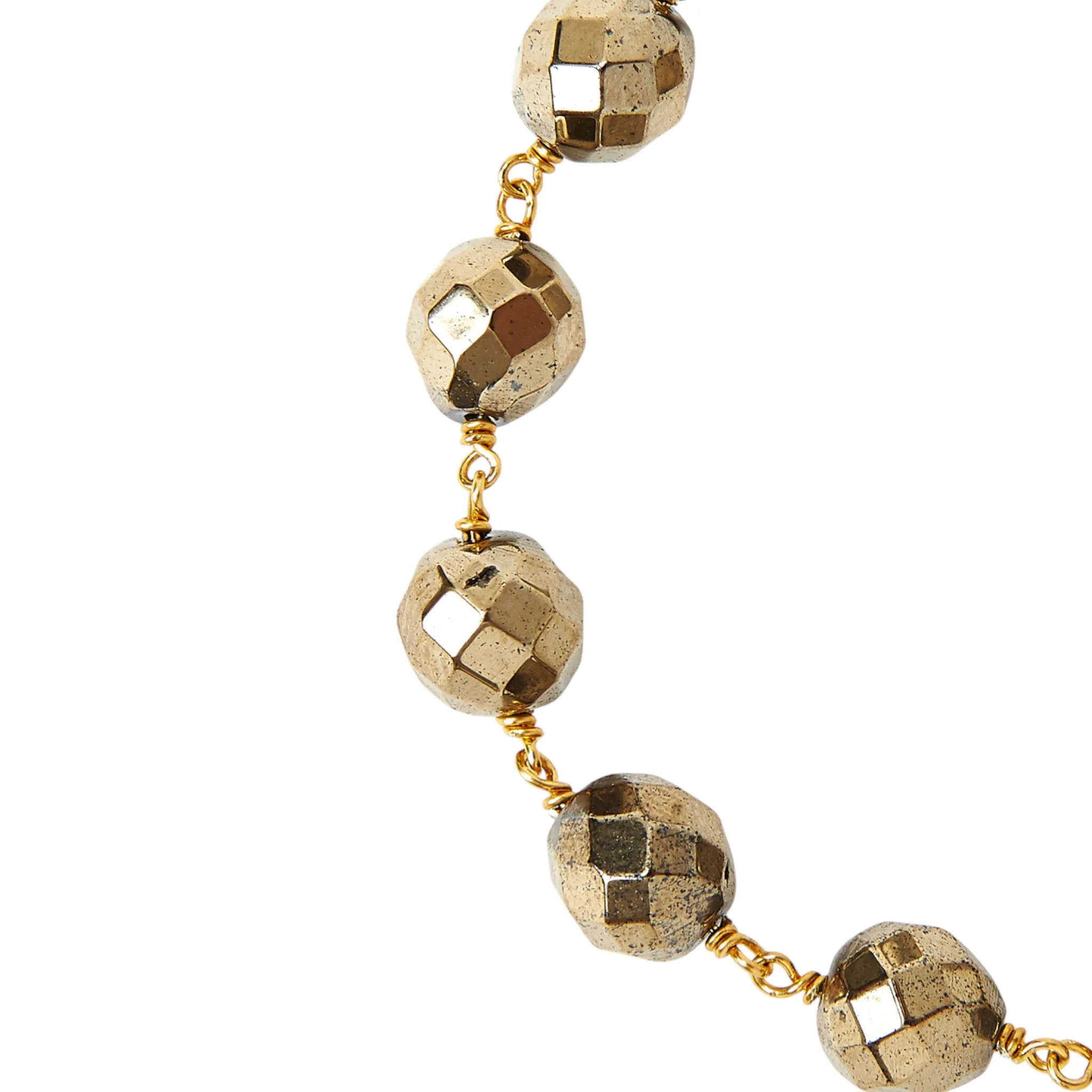 Chan Luu Wire Wrapped Bracelet in Faceted Pyrite and Gold Vermeil