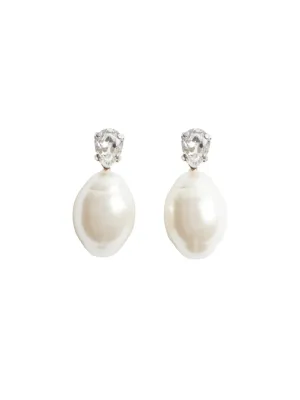 Classic Pearl & Crystal Stud Earrings