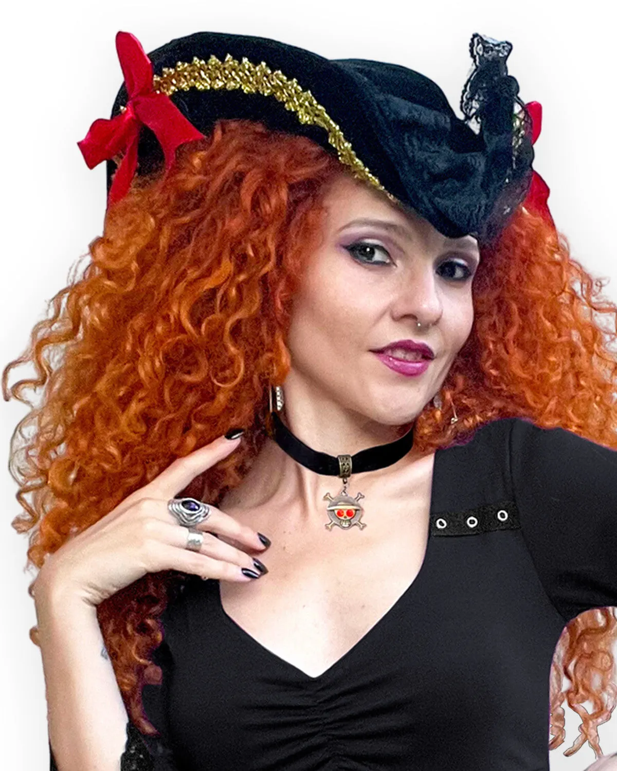 Corsair Pirate Costume with Elektra Top, Raven