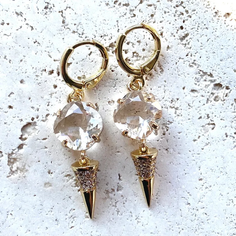 Crystal  spike earrings - E23008