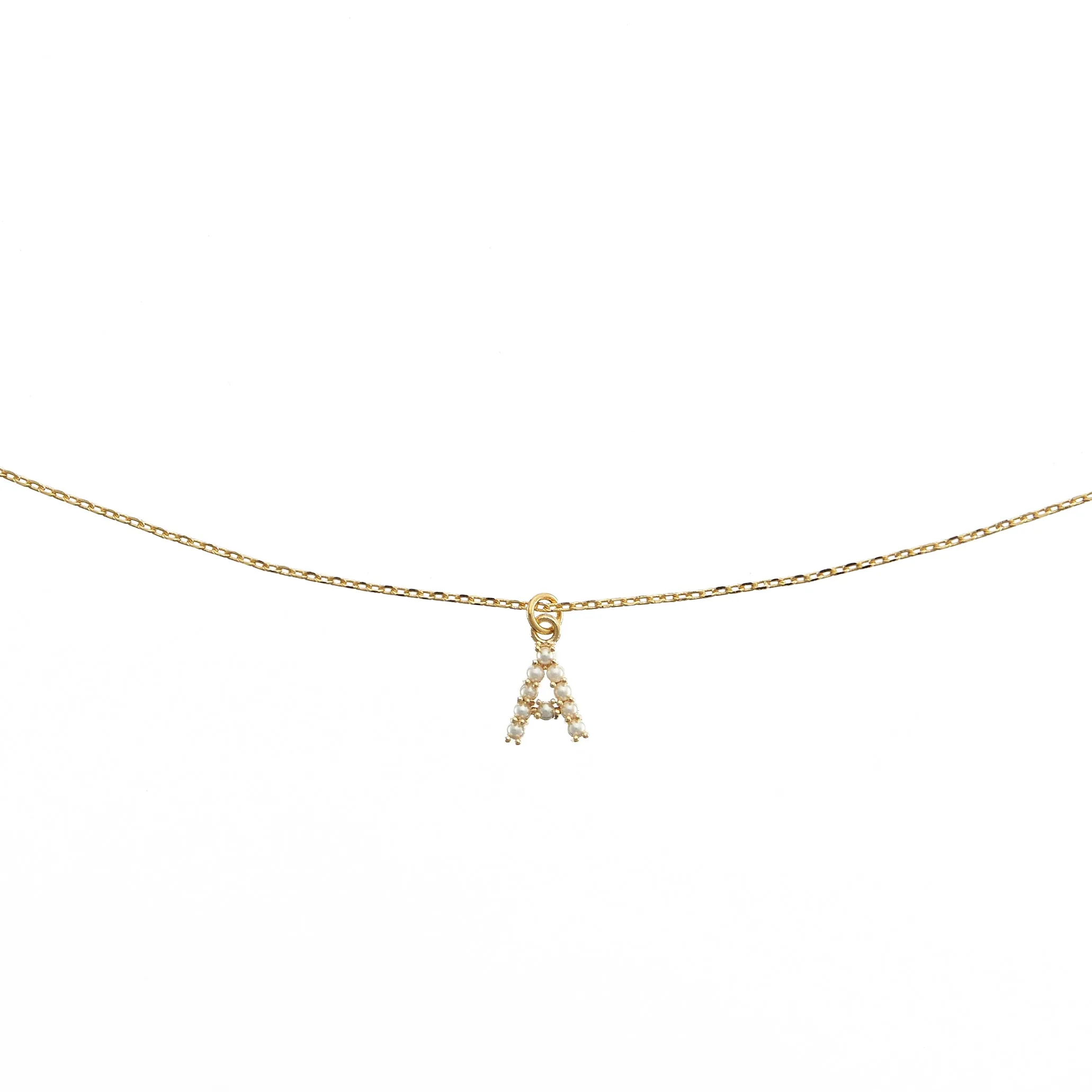 Dainty Love Pearl Initial Necklace