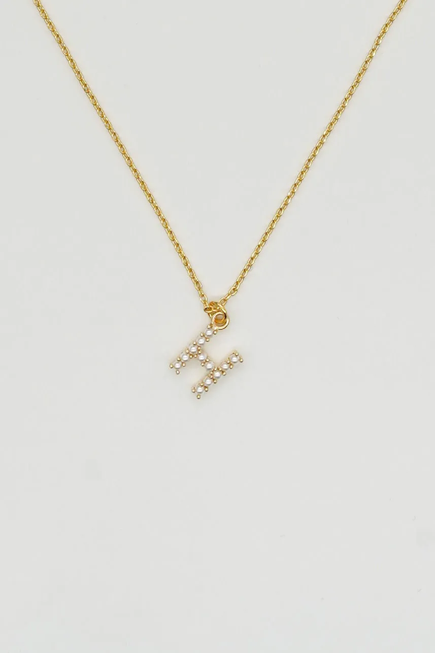 Dainty Love Pearl Initial Necklace