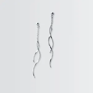 Dangling Swirls Chain Earrings