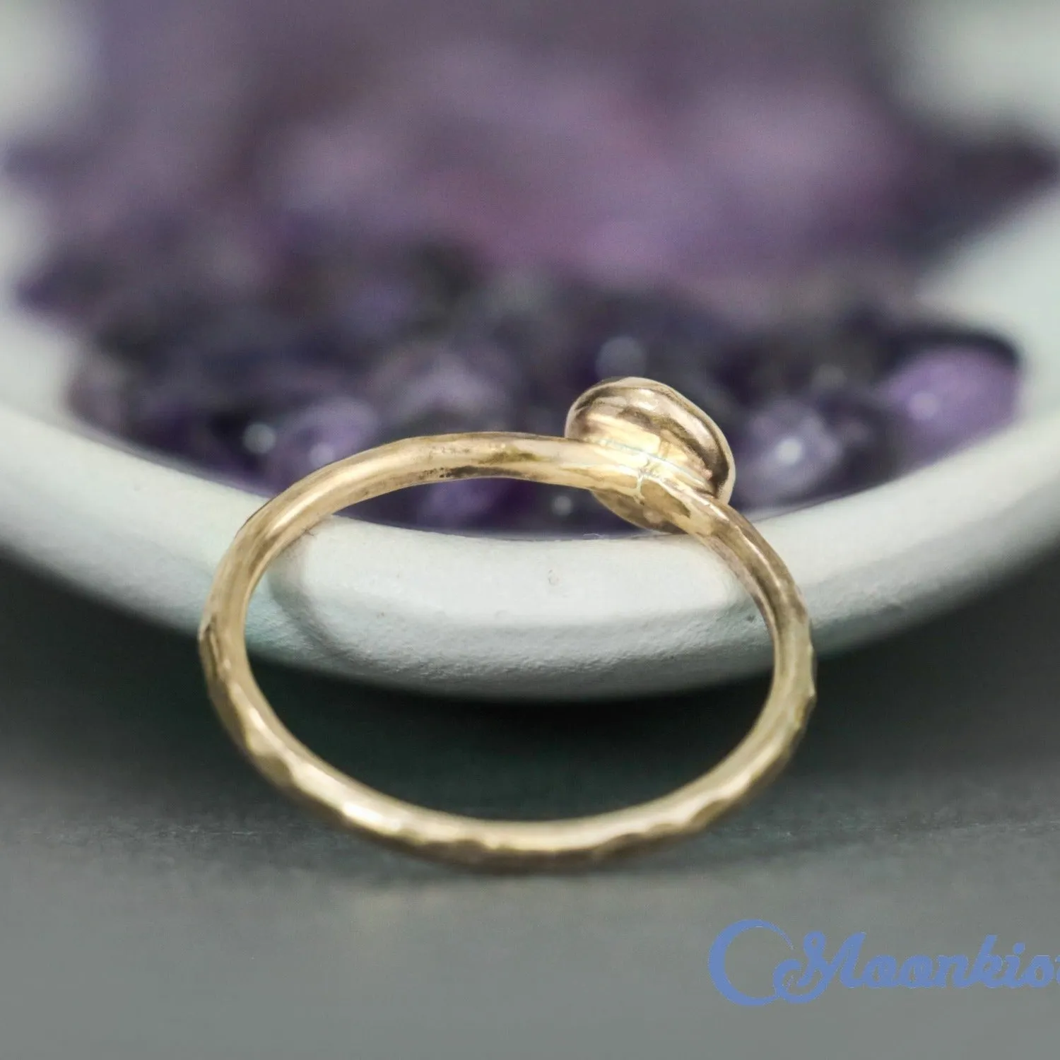 Delicate 14 K Gold Filled Blue Opal Stacking Promise Ring | Moonkist Designs