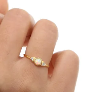 Delicate Gold Opal Ring