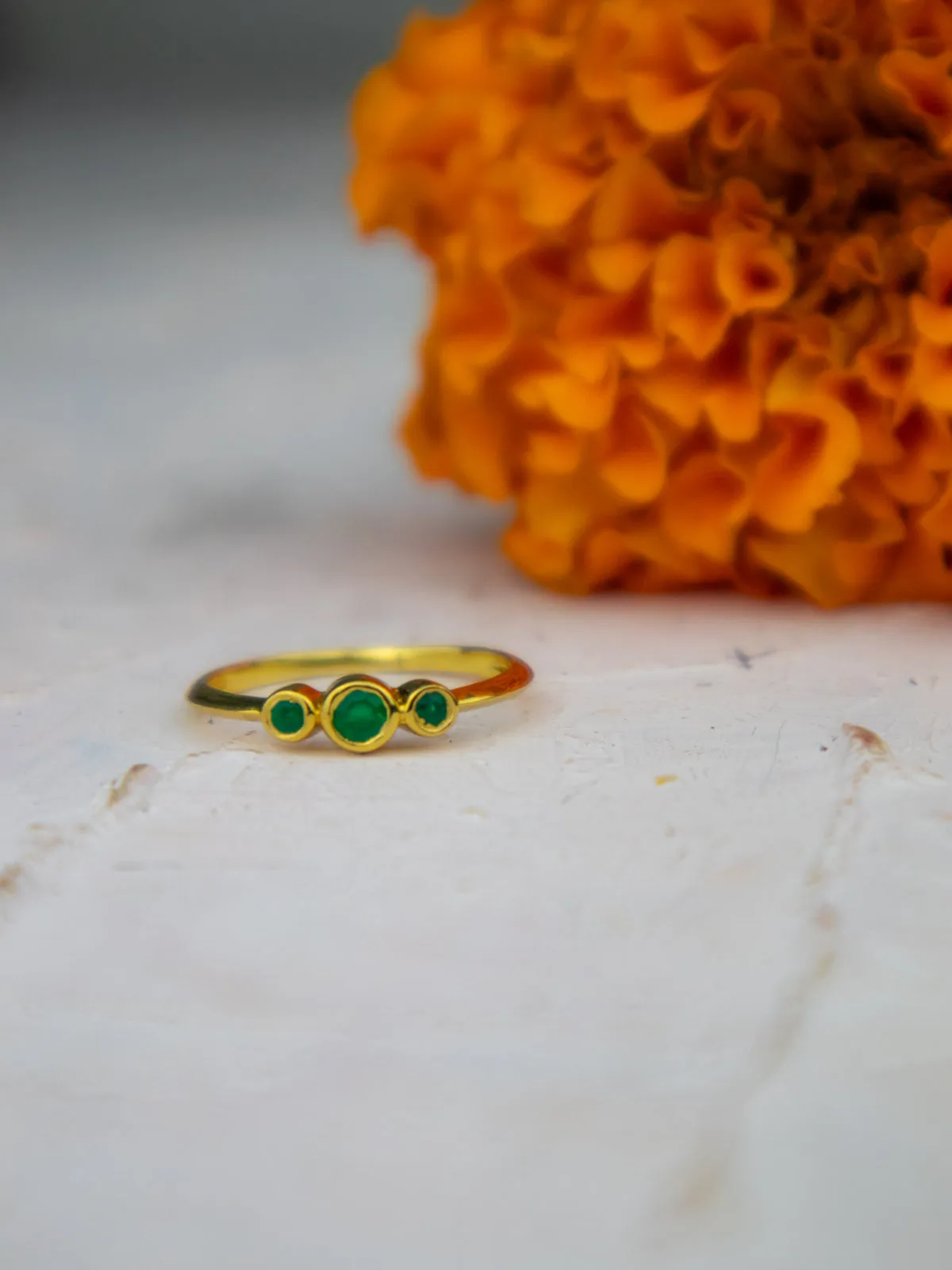 Delicate Green Onyx Ring