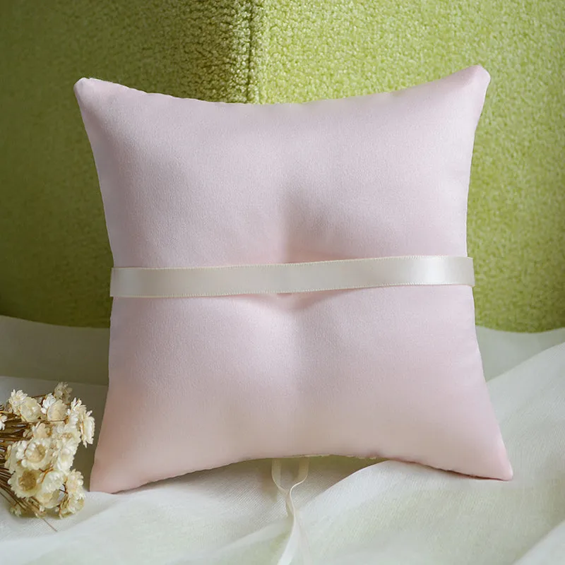 Delicate Lace Wedding Ring Bearer Pillow- pink ivory or green-fine wedding accessories