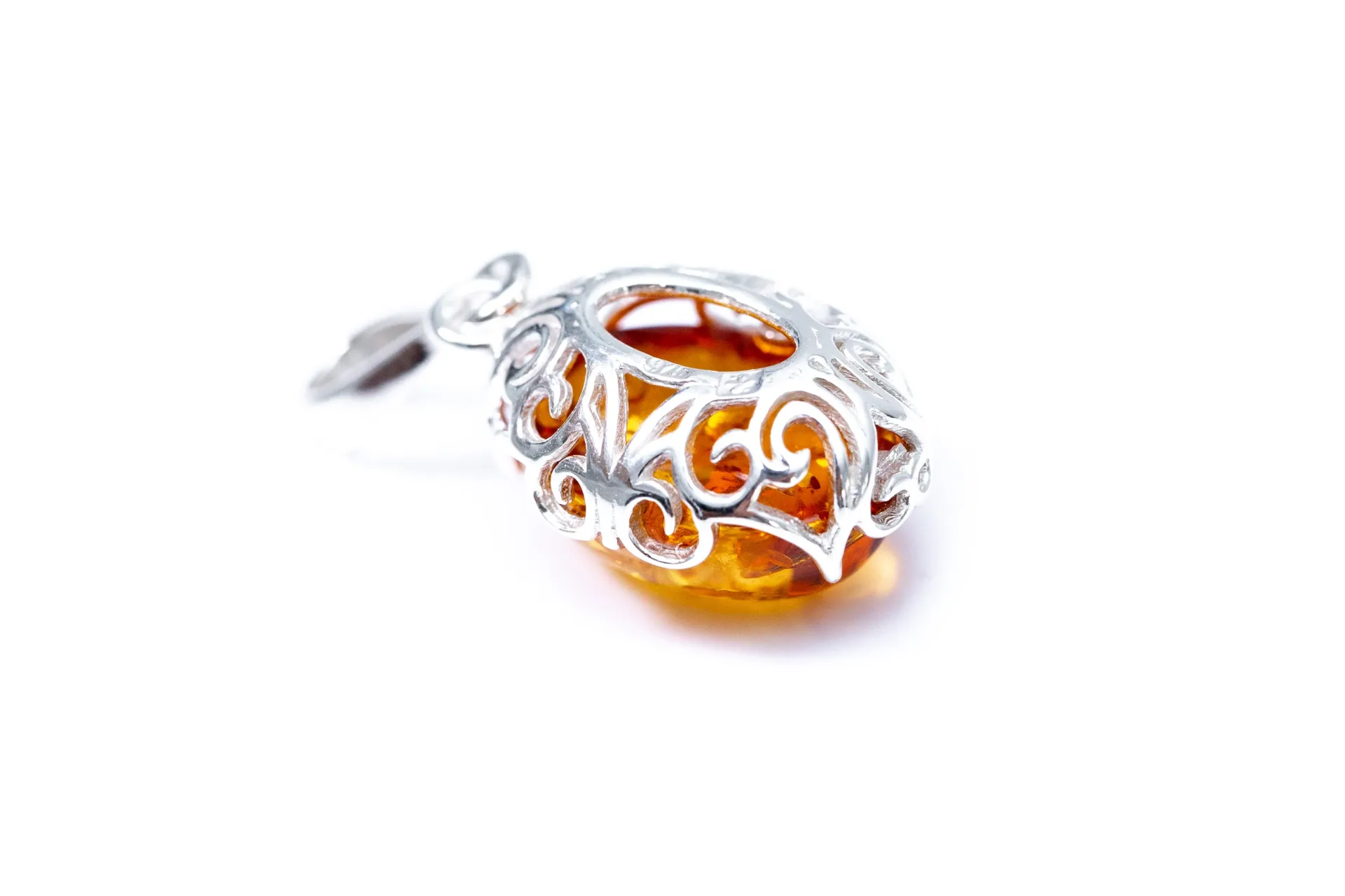 Demi Amber Drop Pendant - Elegant Baltic Amber Necklace